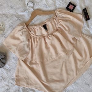 LIGHT PINK OFF-SHOULDER SHIRT